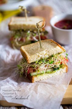 Mexican Avocado Spread Sandwiches with Sprouts