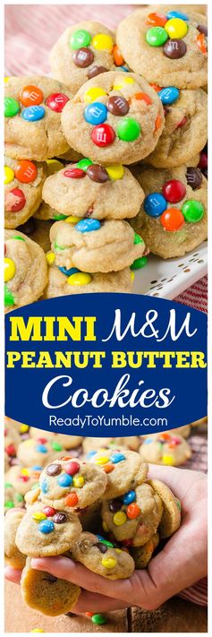 Mini M&M Peanut Butter Cookies