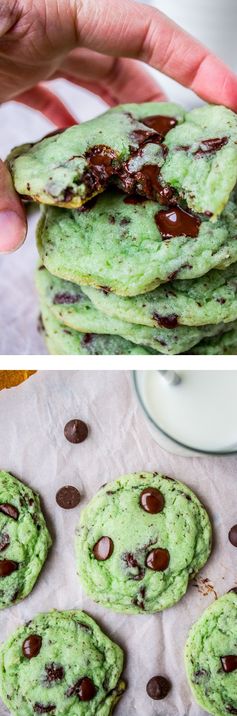 Mint Chocolate Chip Cookies