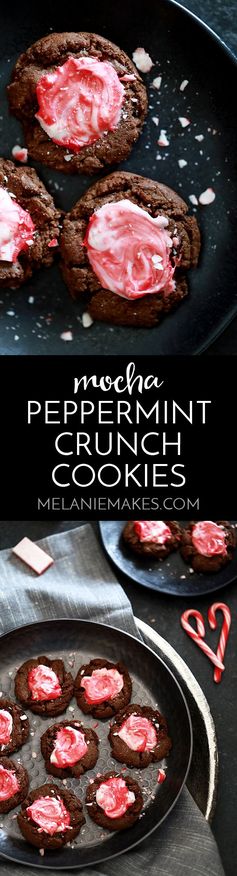 Mocha Peppermint Crunch Cookies