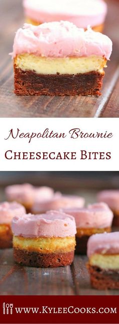 Neapolitan Brownie Cheesecake Bites