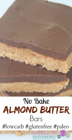 No Bake Almond Butter Bars (Low Carb and Gluten Free