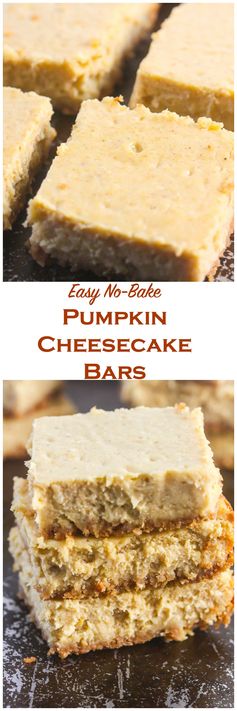 No Bake Pumpkin Cheesecake Bars