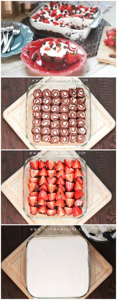 No Bake Strawberries & Cream Chocolate Cake