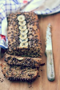 Oatmeal Peanut Butter Chocolate Chip Banana Bread (vegan, gluten free