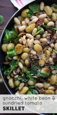 One Pan Gnocchi With Sundried Tomatoes and White Beans, a one-pan, 30 minute vegetarian dinner