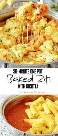 One Pot Baked Ziti with Ricotta