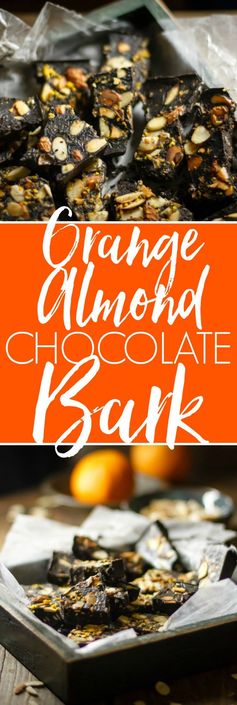 Orange Almond Coconut Oil Chocolate Bark