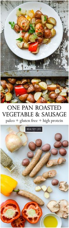 Paleo One Pan Roasted Vegetable Sausage