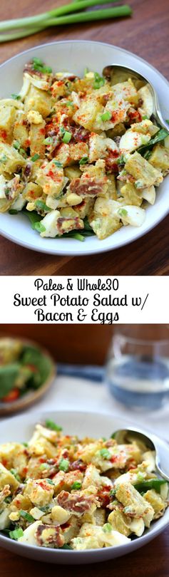 Paleo Sweet Potato Salad with Bacon and Eggs