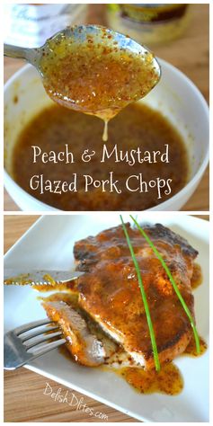 Peach and Mustard Glazed Pork Chops