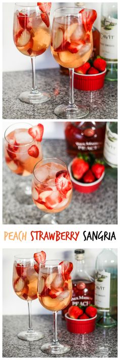 Peach Strawberry Sangria For One