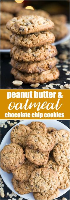 Peanut Butter & Oatmeal Chocolate Chip Cookies