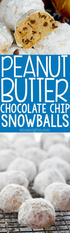 Peanut Butter Chocolate Chip Snowball Cookies