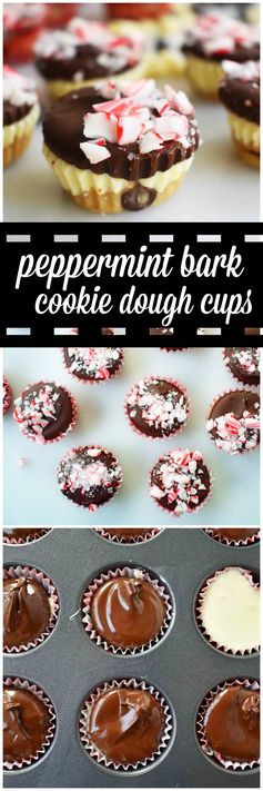 Peppermint Bark Cookie Dough Cups