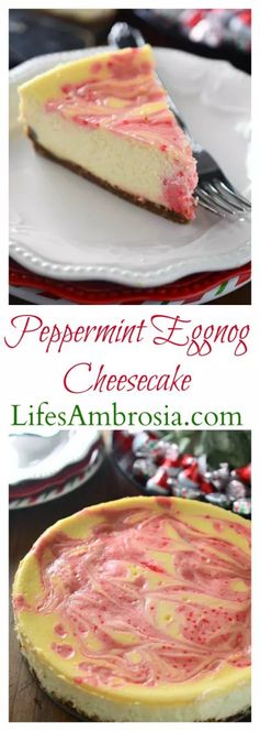 Peppermint Eggnog Cheesecake