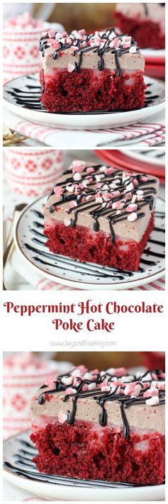 Peppermint Hot Chocolate Poke Cake