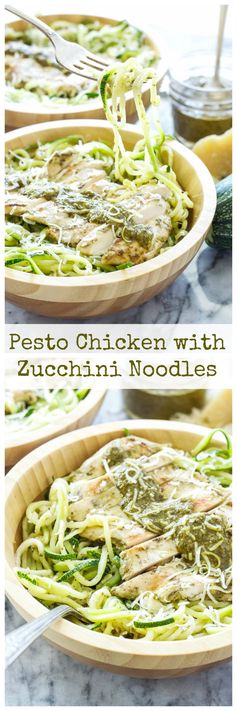 Pesto Chicken with Zucchini Noodles