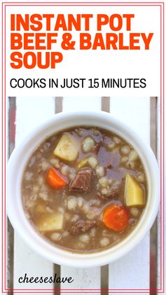 Pressure Cooker Beef and Barley Soup