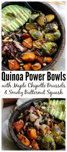 Quinoa Power Bowls with Maple Chipotle Brussels and Smoky Butternut Squash