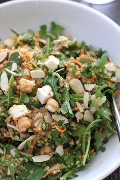 Quinoa Salad with Chickpeas, Arugula, Feta and Almonds