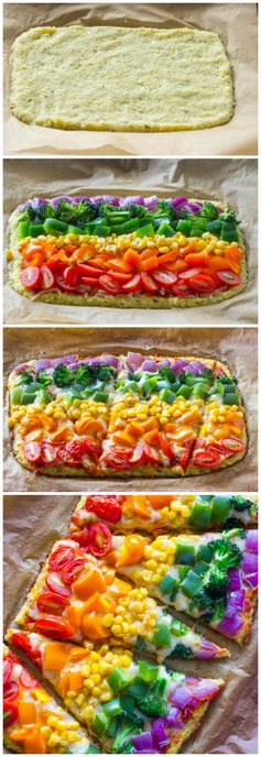 Rainbow Cauliflower Crust Pizza