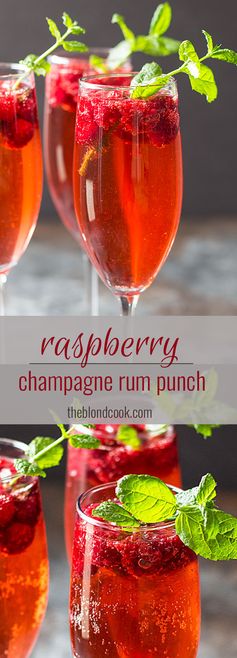 Raspberry Champagne Rum Punch