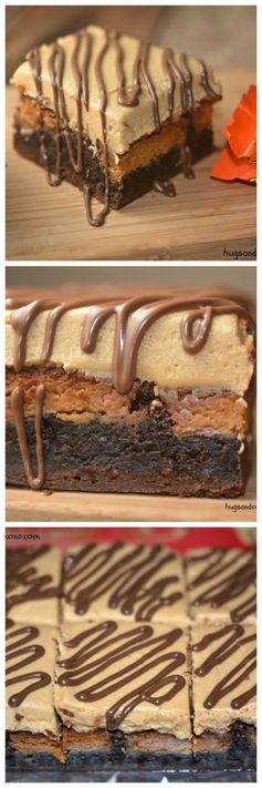 Reese's Stuffed Brownie and Peanut Butter Frosting