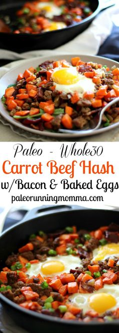 Roasted Carrot Hash with Ground Beef and Bacon (Paleo