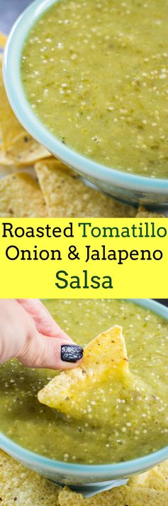 Roasted Tomatillo, Onion & Jalapeno Salsa