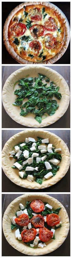 Roasted Tomato, Spinach, and Mozzarella Quiche