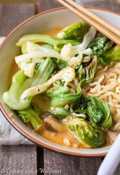 Roasted Vegetable Spicy Miso Ramen with Shiitake Mushrooms