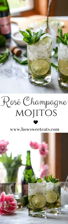 Rosé Champagne Mojitos