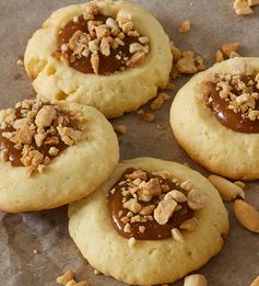 Salted Caramel Peanut Thumbprint Cookies