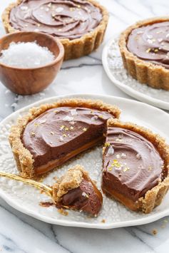 Salted Dark Chocolate and Dulce de Leche Tart