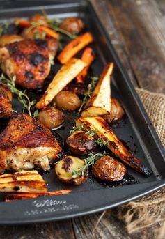 Sheet-Pan Mustard Chicken and Vegetable Dinner