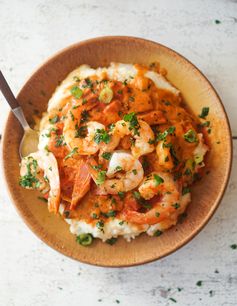 Shrimp & Grits with Spicy Capicola Gravy