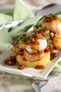 Shrimp and Grits Eggs Benedict with Spicy Red Eye Gravy #BrunchWeek