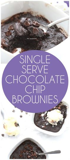 Single Serve Chocolate Chip Brownies