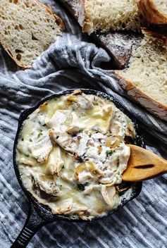 Skillet Brie and Artichoke Heart Dip