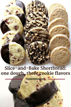 Slice-and-Bake Shortbread: one dough, three cookie flavors