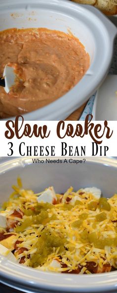 Slow Cooker 3 Cheese Bean Dip