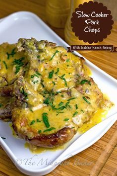 Slow Cooker Pork Chops with Golden Ranch Gravy