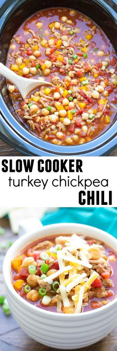 Slow Cooker Turkey Chickpea Chili