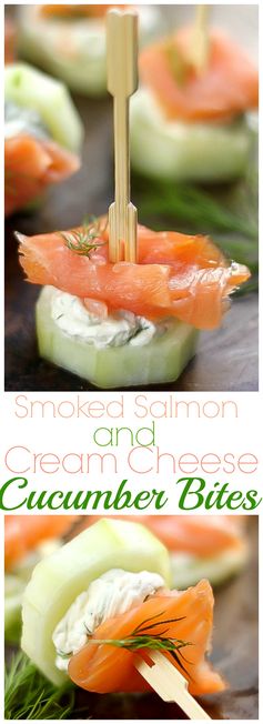 Smoked Salmon and Cream Cheese Cucumber Bites