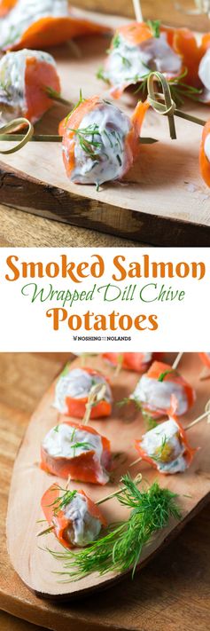 Smoked Salmon Wrapped Dill Chive Potatoes