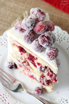 Sparkling Cranberry White Chocolate Cake