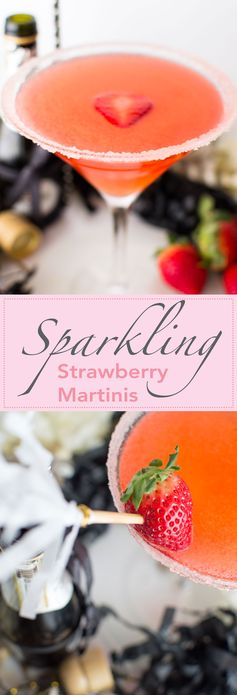 Sparkling Strawberry Martinis