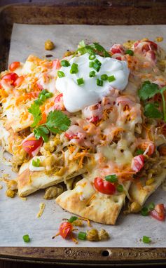 Spiced Chickpea Naan Nachos