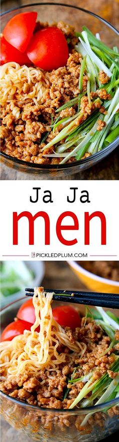 Spicy Pork Ramen Noodles (Ja Ja Men